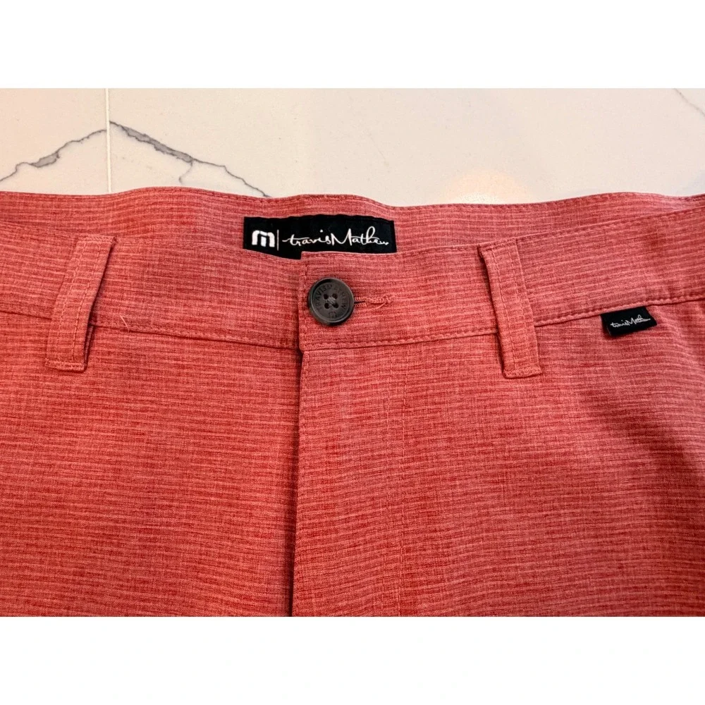 TravisMathew Mens Pink Heathered Performance‎ Golf Shorts Size 32 Stretch Casual